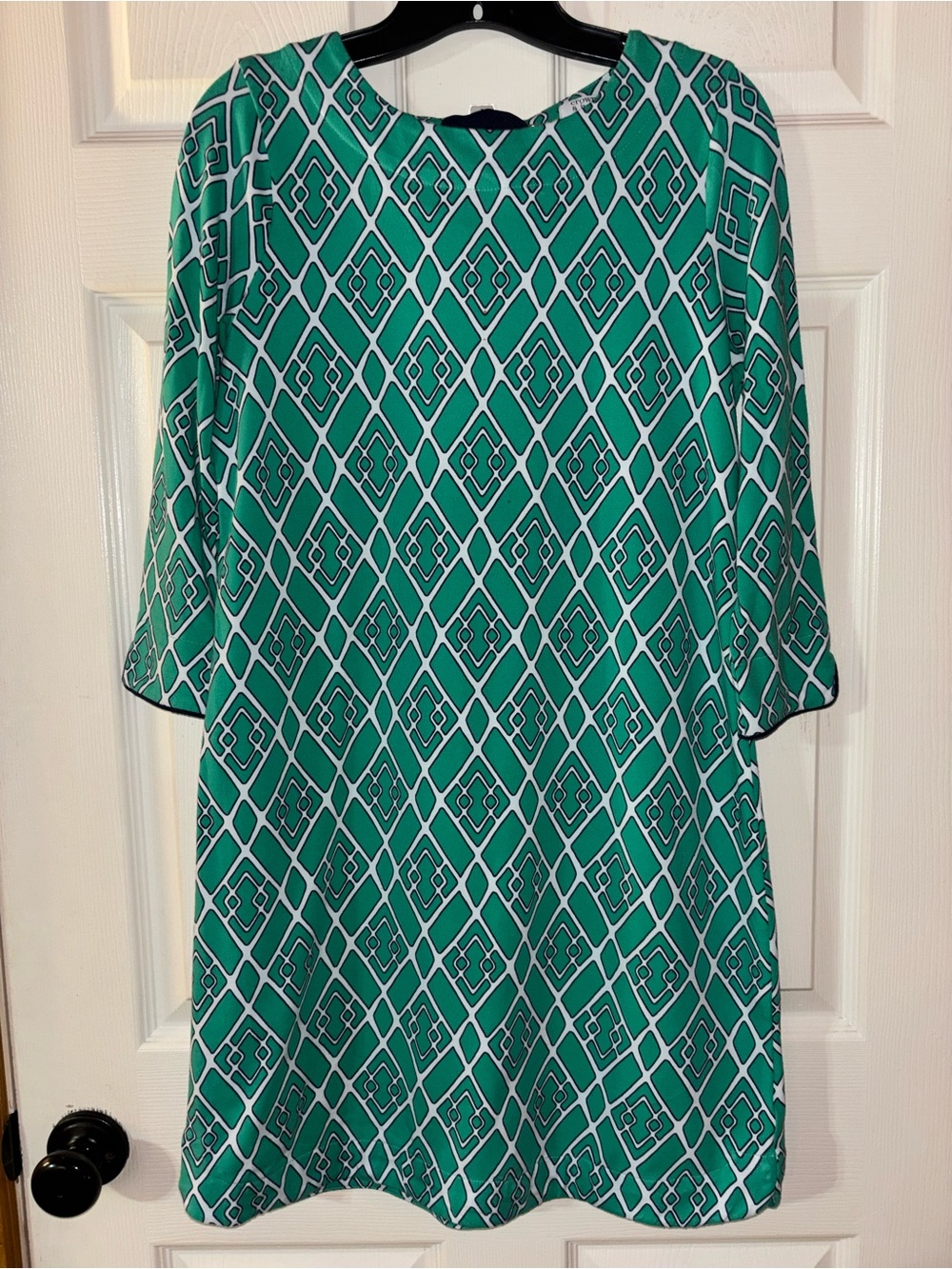 crown & ivy Teal Geometric Midi Dress
